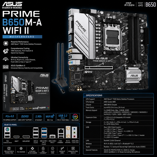 ASUS PRIME B650M-A WIFI II (PRIME-B650M-A-WIFI-II)