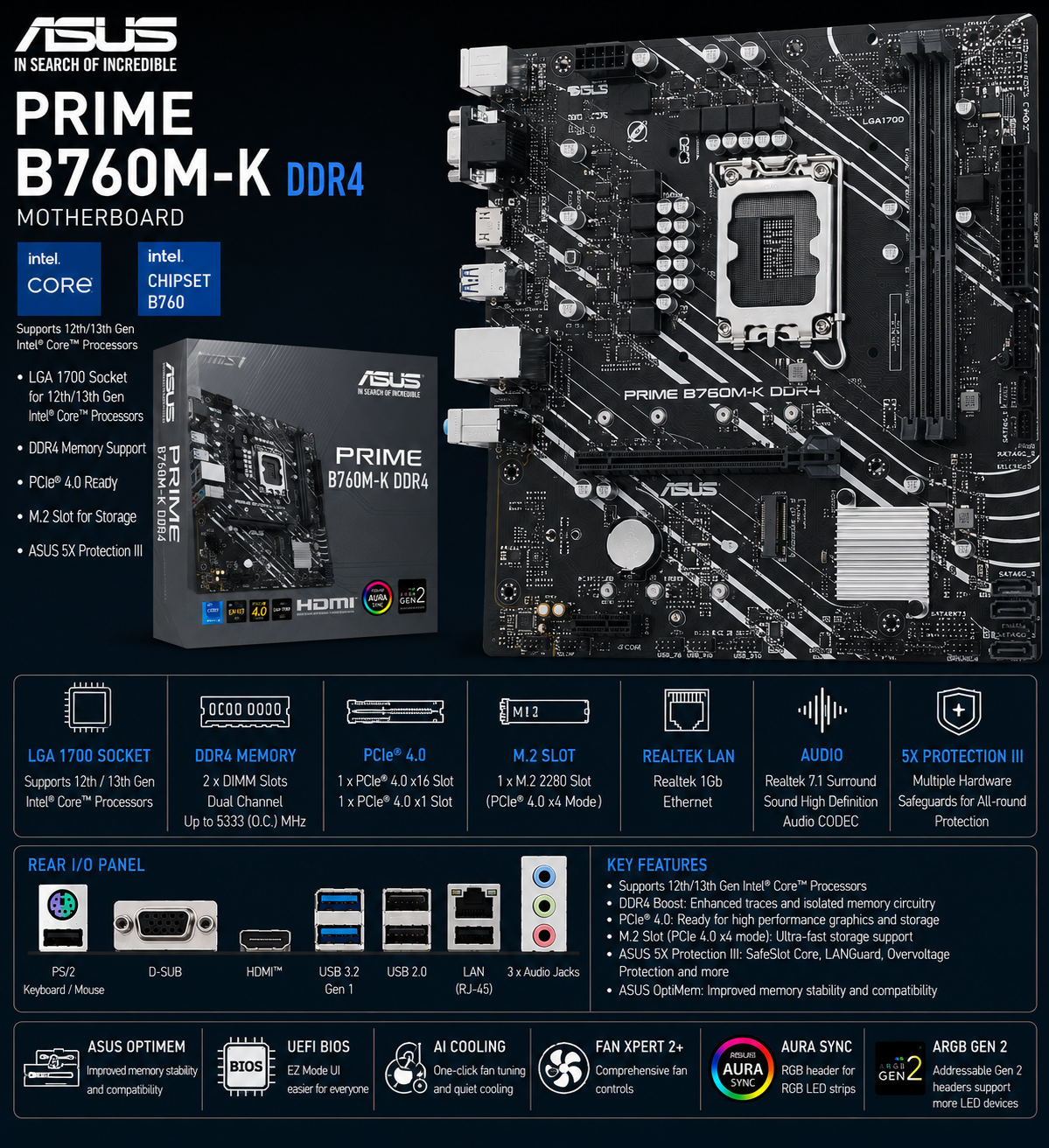 ASUS PRIME B760M-K DDR4 (PRIME-B760M-K-D4)