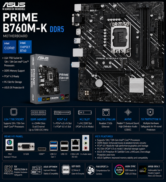 ASUS PRIME B760M-K DDR5 (PRIME-B760M-K-D5)