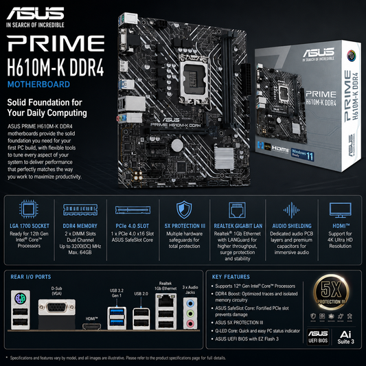 ASUS PRIME H610M-K DDR4 (PRIME-H610M-K-D4)