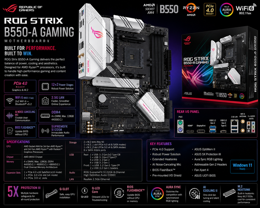 ASUS ROG STRIX B550-A GAMING Motherboard (ROG-STRIX-B550-A-GAMING)