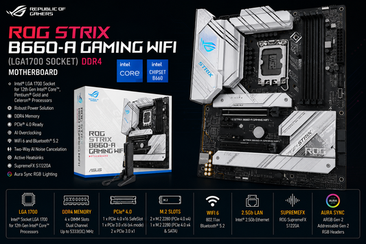 ASUS ROG STRIX B660-A GAMING WIFI DDR4 (ROG-STRIX-B660-A-GAMING-WIFI-D4)