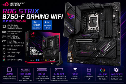 ASUS ROG STRIX B760-F GAMING WIFI DDR5 (ROG-STRIX-B760-F-GAMING-WIFI)