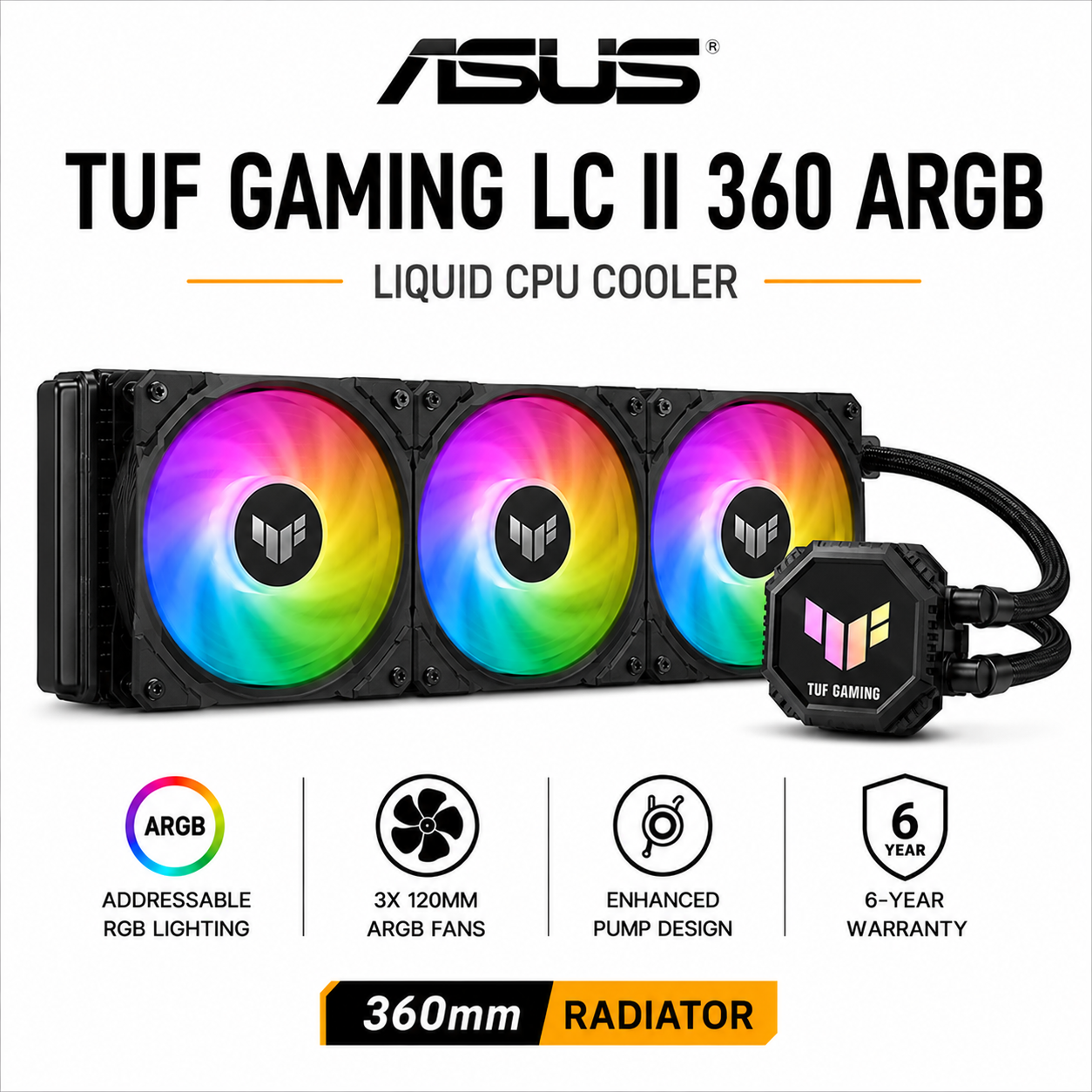 ASUS TUF GAMING LC II 360 ARGB Liquid CPU COOLER (TUF-GAMING-LC-II-360-ARGB)