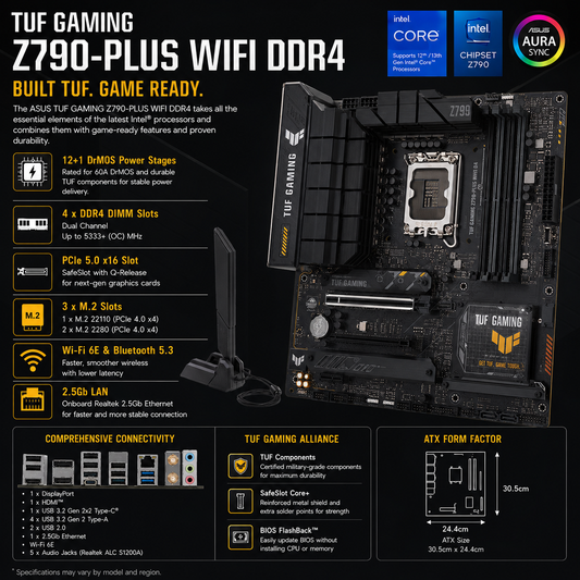 ASUS TUF GAMING Z790 PLUS WIFI DDR4 (TUF-GAMING-Z790-PLUS-WIFI-D4)