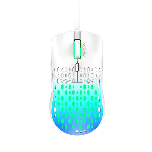 AULA S11 Pro Wired Gaming Mouse w/6 keys Blue+Green