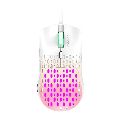 AULA S11 Pro Wired Gaming Mouse w/6 keys Pink