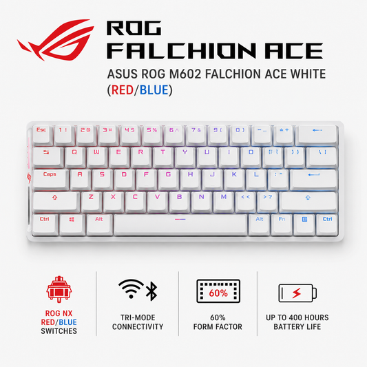 Asus ROG M602 Falchion Ace WHITE (RED/BLUE) (ROG-FALCHION-ACE-WHT)
