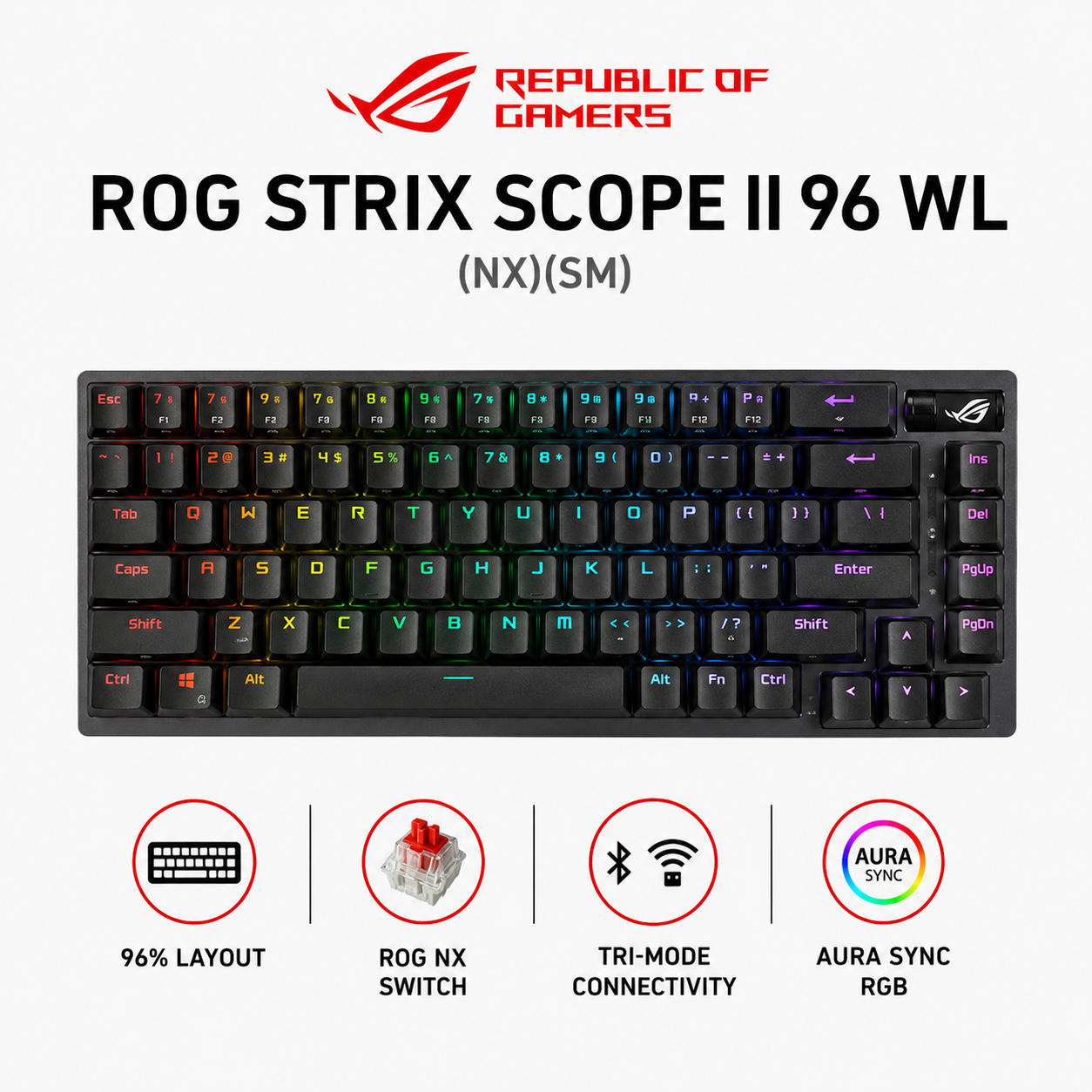 Asus ROG X901 Strix Scope II 96 WL (NX)(SM) (ROG-STRIX-SCOPE-II-96-WL)