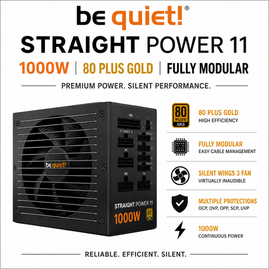 Be Quiet! Straight Power 11 - 1000W 80 Plus Gold Fully Modular (BN344)