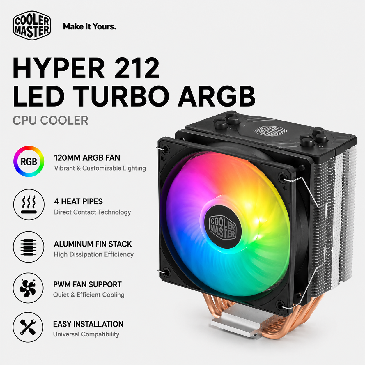 COOLERMASTER HYPER 212 LED TURBO ARGB (RR-212TK-18PA-R1)