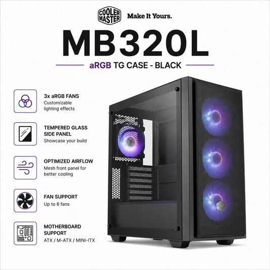 COOLERMASTER MB320L aRGB TG Case - black (MCB-B320L-KGNN-S00)