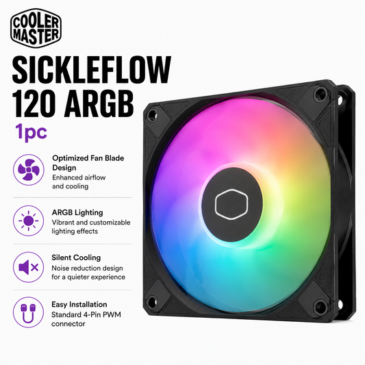 COOLERMASTER SICKLEFLOW 120 ARGB 1pc (MFX-B2DN-18NPA-R1)