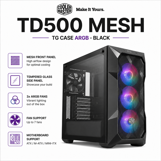 COOLERMASTER TD500 MESH TG Case ARGB - black (MCB-TD500-BK-KGNN-S00)