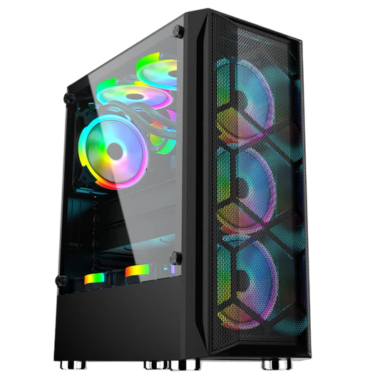 COOLMAN AURORA w/3pcs Color Fans TG Case - Black