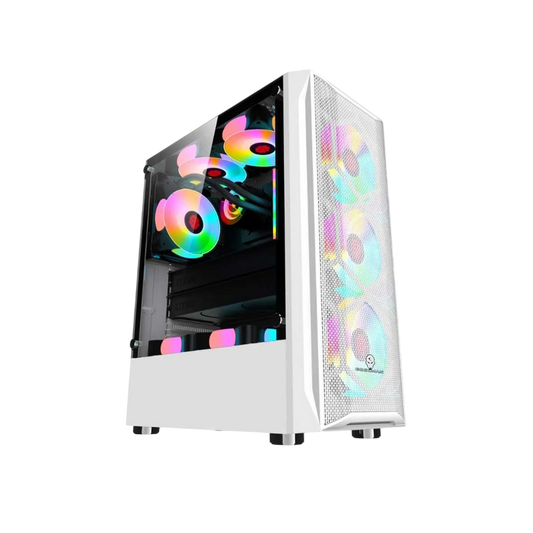 COOLMAN AURORA w/3pcs Color Fans TG Case - White