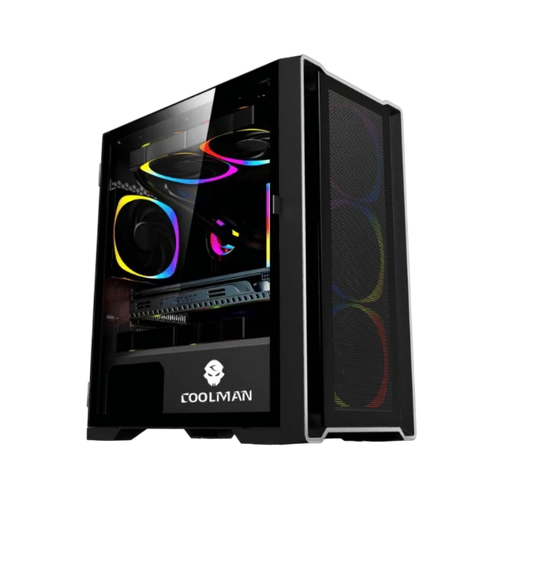 COOLMAN RUBY w/3pcs Color Fans TG Case - Black