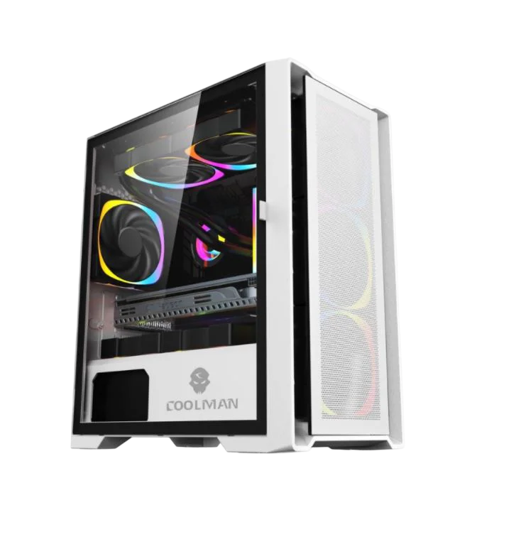 COOLMAN RUBY w/3pcs Color Fans TG Case - White