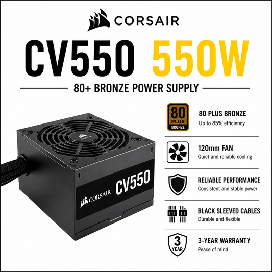 CORSAIR CV550 550W 80+ Bronze PSU (CP-9020210-NA)