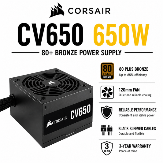 CORSAIR CV650 650W 80+ Bronze PSU (CP-9020236-NA)