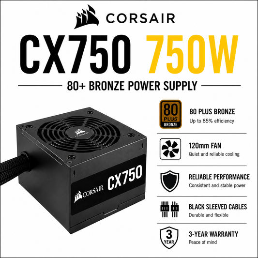 CORSAIR CX750 750W 80+ BRONZE PSU (CP-9020247-NA)