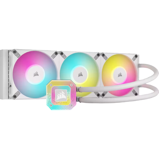 CORSAIR iCUE H150i ELITE CAPELLIX XT 360MM RADIATOR LIQUID CPU COOLER - WHITE