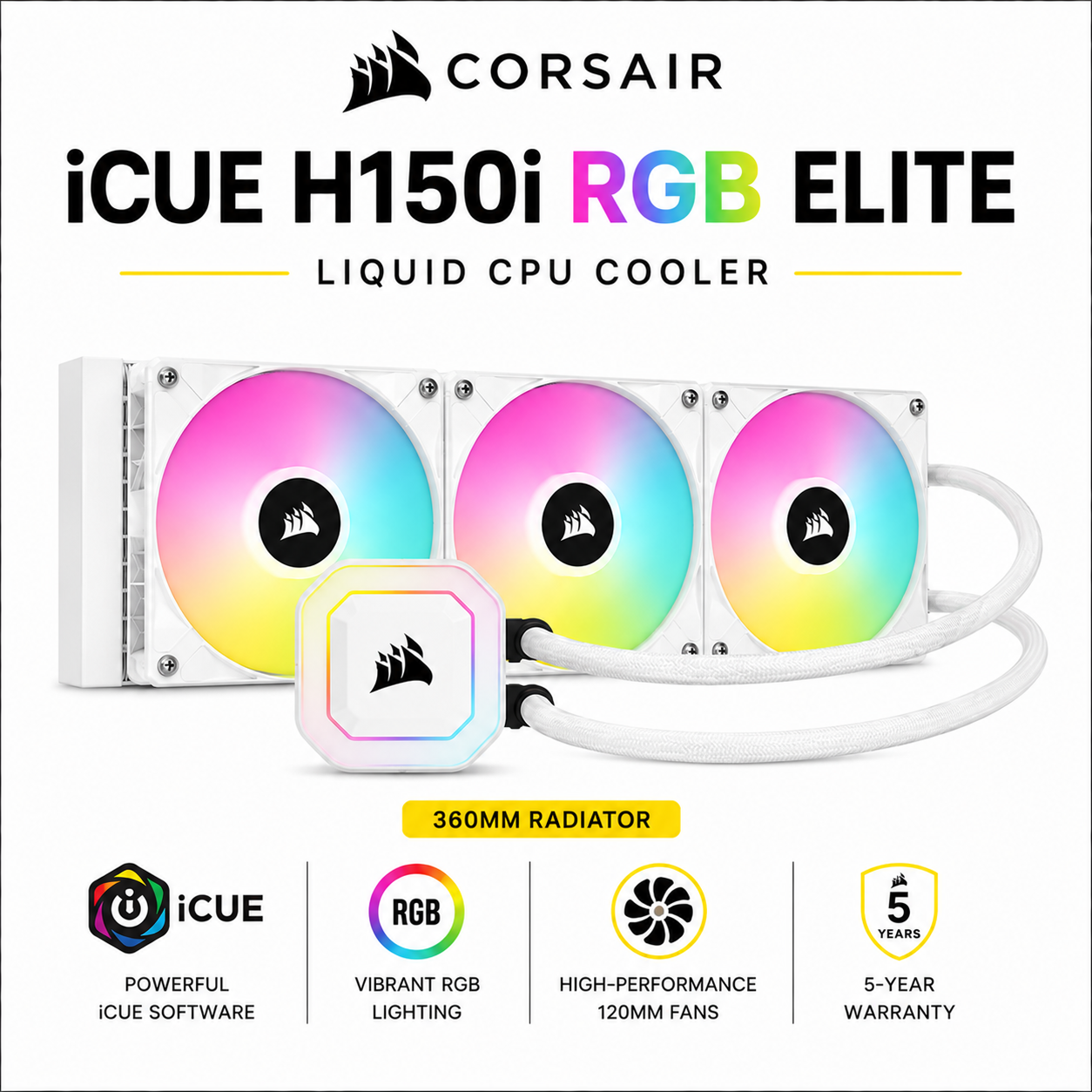 CORSAIR iCUE H150i RGB ELITE LIQUID CPU COOLER (CW-9060062-WW)
