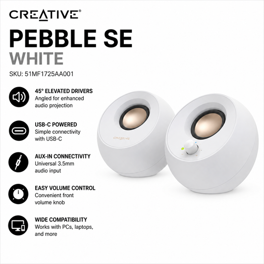 CREATIVE PEBBLE SE WHITE (SKU: 51MF1725AA001) (TABLE-TC6810)
