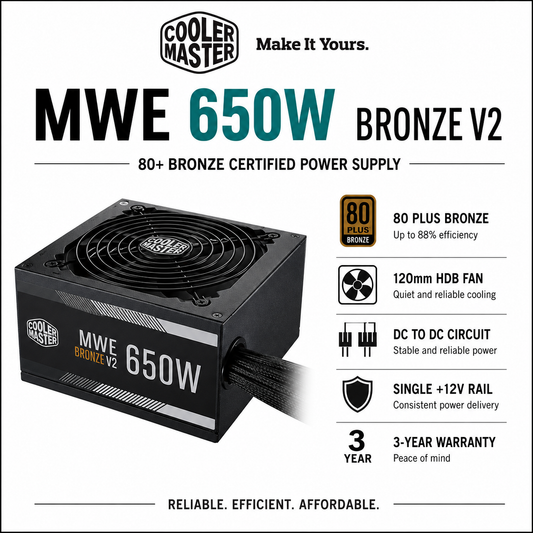 Cooler Master MWE 650W Bronze V2 80+ (MPE-6501-ACABW-BUS)