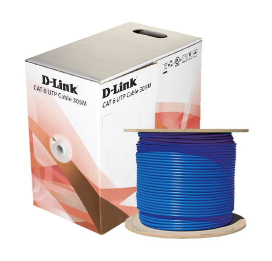 D-Link NCB C6UBLUR 305-24 CAT6 24AWG 4-Pair Unshielded Twisted Pair UTP Cable Solid Copper (305mtrs)