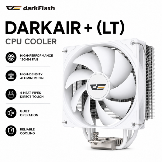 DARKFLASH DARKAIR + (LT) CPU Cooler - white (DARKAIR-PLUS-BLACK)
