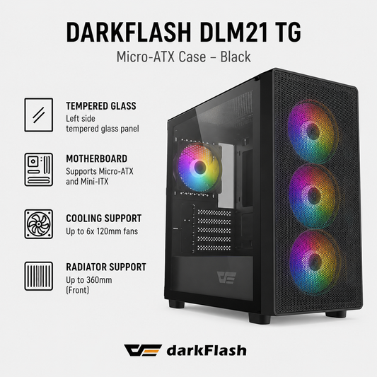 DARKFLASH DLM21 TG Case - black (DLM21-NM)
