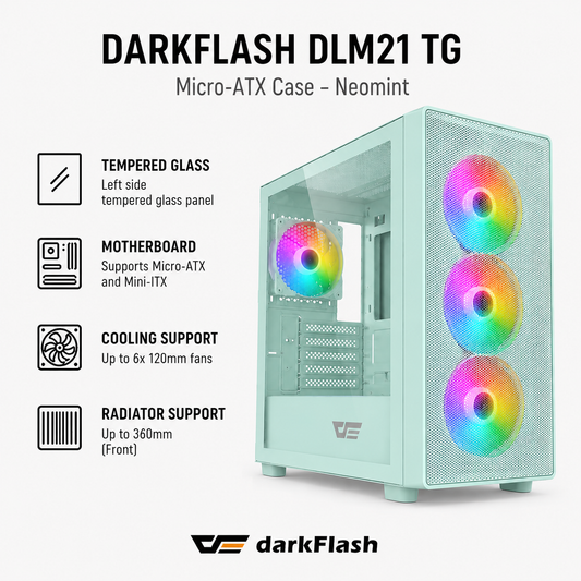 DARKFLASH DLM21 TG Case - neomint (DLM21-PK)