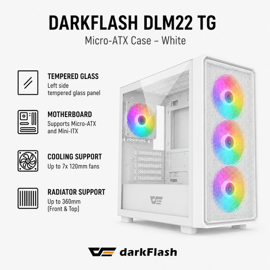 DARKFLASH DLM22 TG Case - white (DLM23-WH)