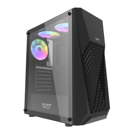DARKFLASH DK150 Case w/ 3pcs Rainbow Fans - Black