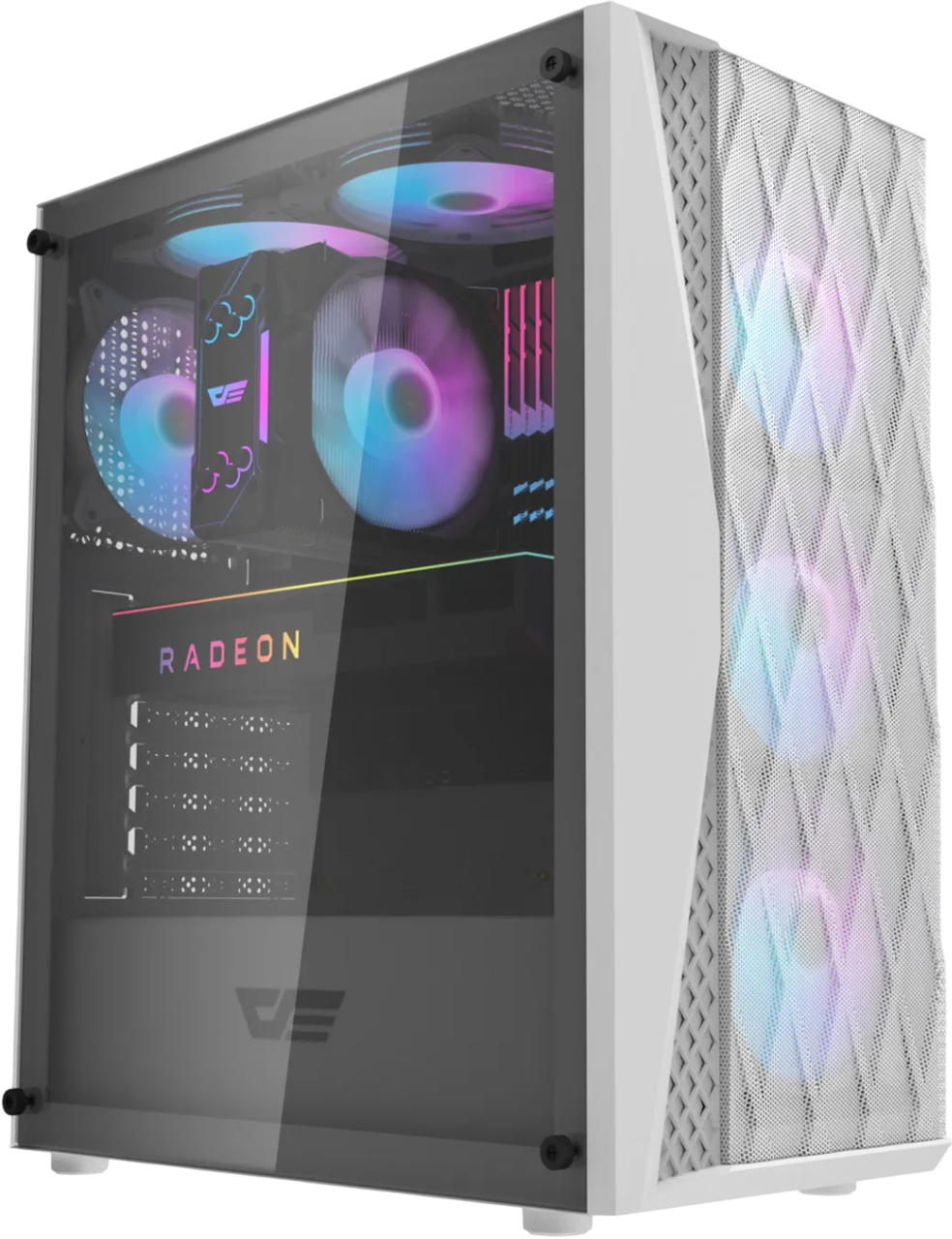 DARKFLASH DK352 MESH w/ 4pcs aRGB Fans TG Case - white
