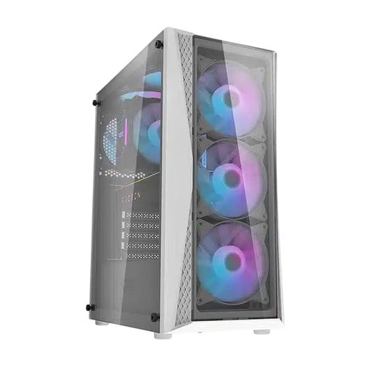 DARKFLASH DK352 PLUS w/ 4pcs aRGB Fans TG Case - white