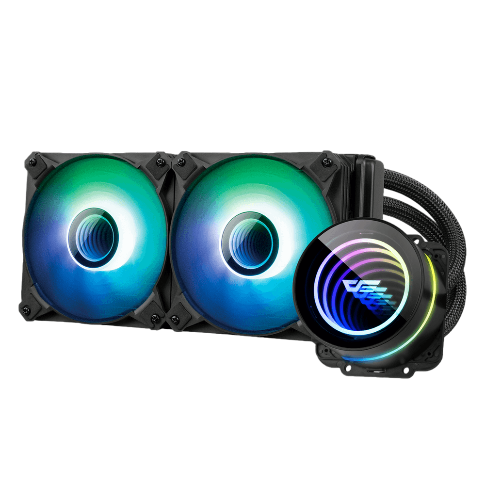 DARKFLASH Twister DX240 v2.6 (360Â° rotation cap) aRGB 240mm Liquid Cooler - Black