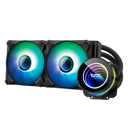 DARKFLASH Twister DX240 v2.6 (360Â° rotation cap) aRGB 240mm Liquid Cooler - Black