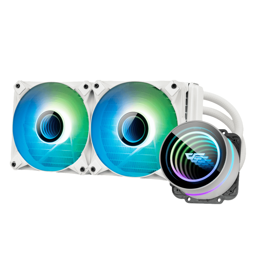 DARKFLASH Twister DX240 v2.6 (360Â° rotation cap) aRGB 240mm Liquid Cooler - White