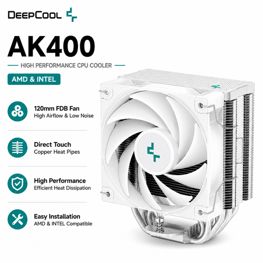 DEEPCOOL AK400 High Performance CPU Cooler (amd&intel) - white (R-AK400-BKNNMN-G-2)