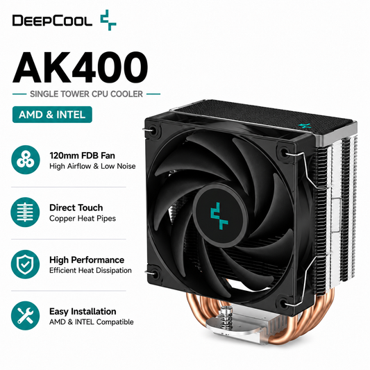 DEEPCOOL AK400 Single Tower CPU Cooler (amd&intel) (R-AK500-BKADMN-G)