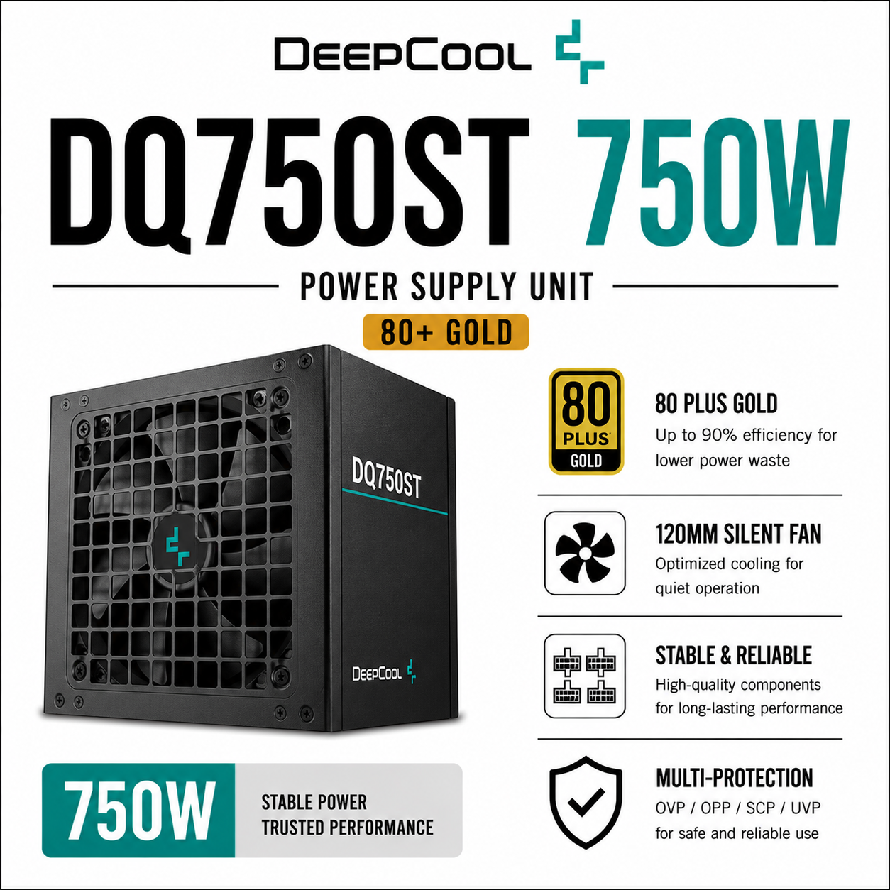 DEEPCOOL DQ750ST 750W 80+ Gold (DQ750ST)