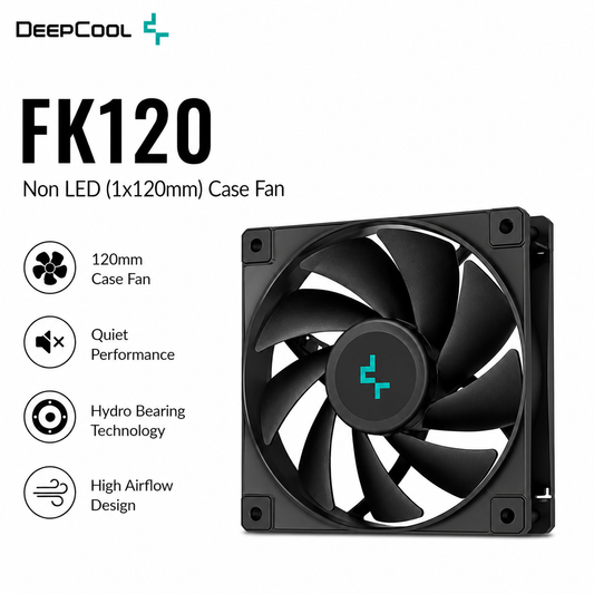 DEEPCOOL FK120 Non LED (1x120mm) Case Fan (R-FK120-BKNPF1-G-1)