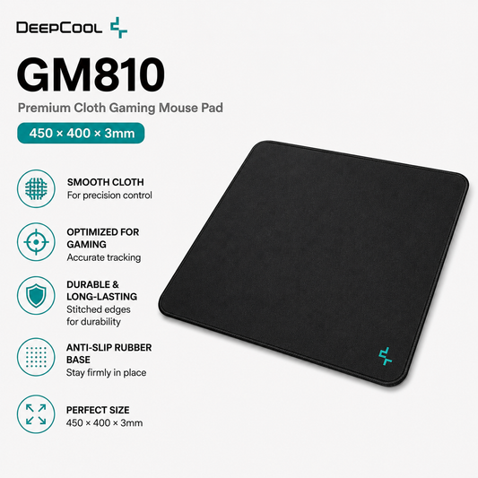DEEPCOOL GM810 Premium Cloth Gaming Mouse Pad(450x400x3mm) (R-GM810-BKNNNL-G)
