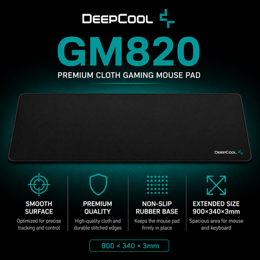 DEEPCOOL GM820 Premium Cloth Gaming Mouse Pad(900x340x3mm) (R-GM820-BKNNXL-G)