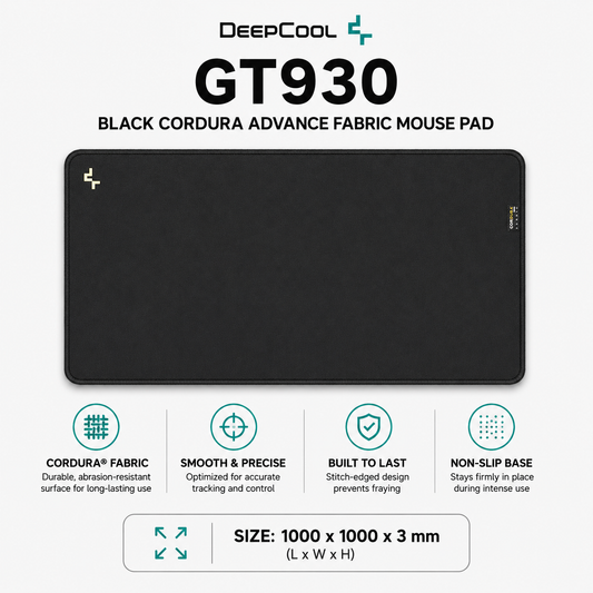 DEEPCOOL GT930 Black Cordura Advance Fabric Mouse Pad(100x100x647mm) (R-GT930-BKNXXL-G-1)