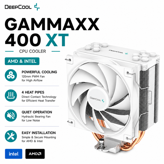DEEPCOOL Gammaxx 400 XT CPU Cooler (amd&intel) - white (DP-MCH4-GMX400-XT-WH)