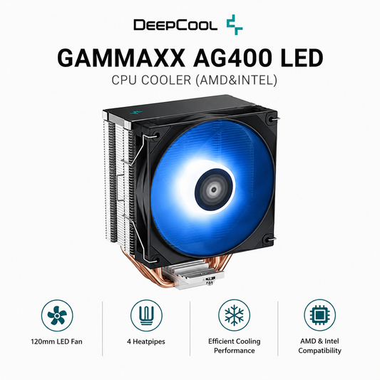 DEEPCOOL Gammaxx AG400 LED CPU Cooler (amd&intel) (R-AG400-BKLNMC-G-1)