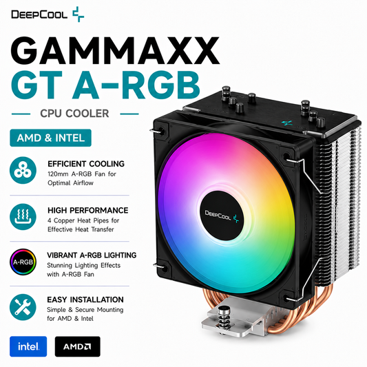 DEEPCOOL Gammaxx GT A-RGB CPU Cooler (amd&intel) (DP-MCH4-GMX-GT-ARGB)